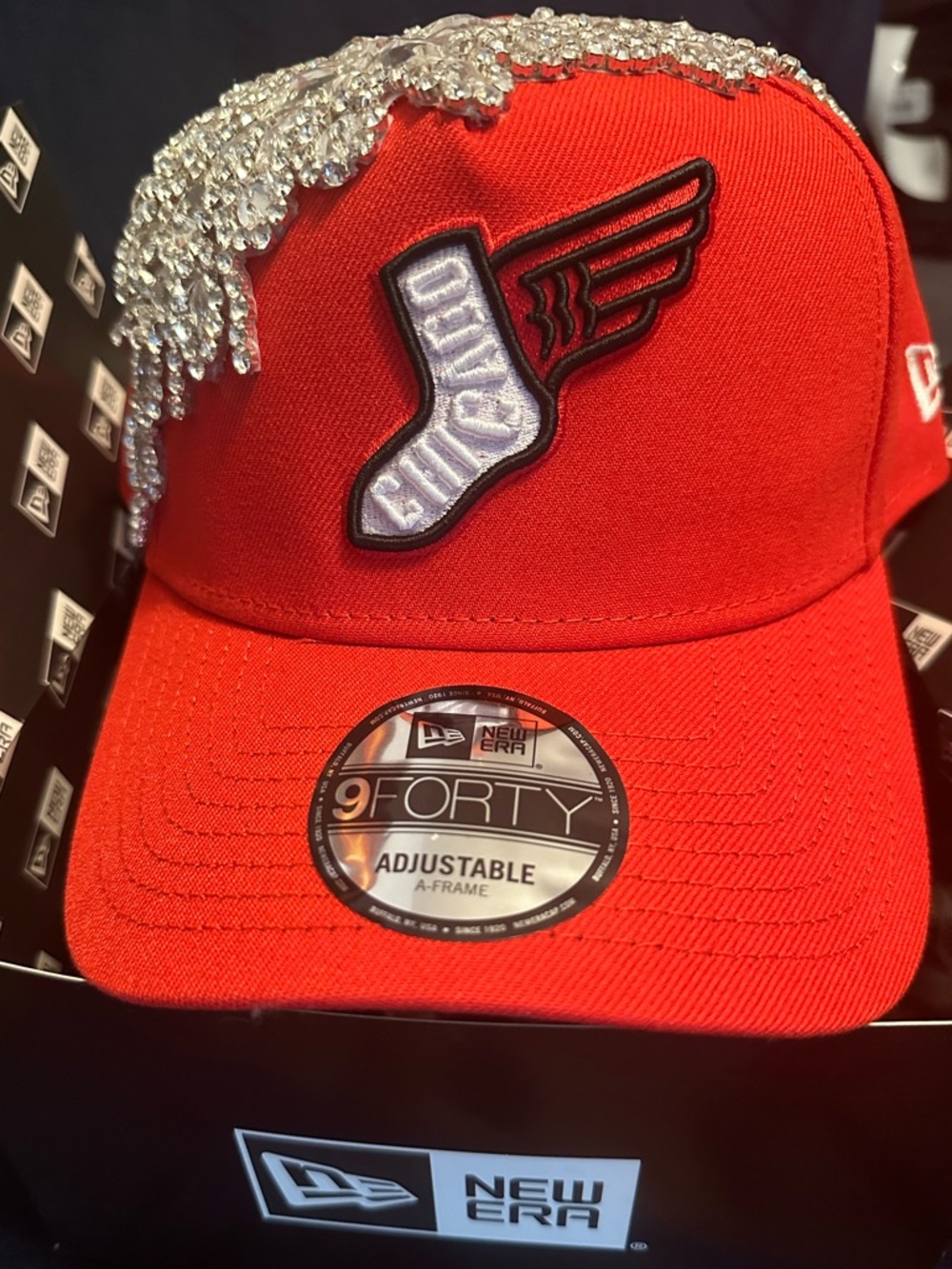 New Era Red Rhinestone Embellished Baseball Cap